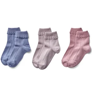 Scallop Trim Socks Set by Soor Ploom - Last Ones In Stock - 4-6 Years