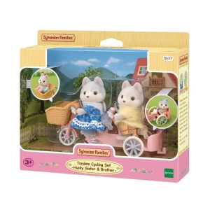 Tandem Cycling Set Husky Sister and Brother by Sylvanian Families