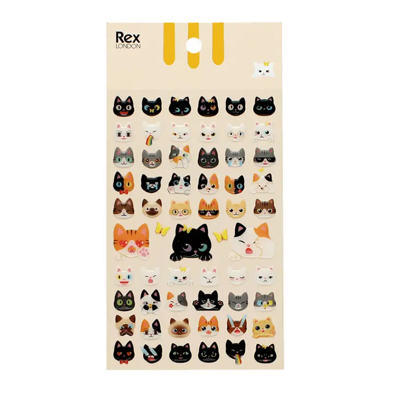 3D Stickers Quirky Cats by Rex London