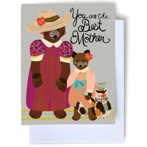Best Mother Bear Greetings Card by Elizabeth Grubaugh