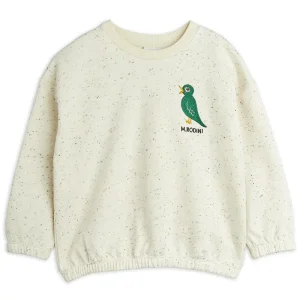 Bird Embroidered Sweatshirt in Off White by Mini Rodini
