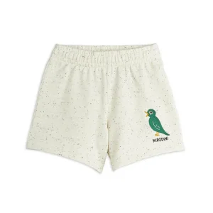 Bird Embroidered Sweatshorts in Off White by Mini Rodini