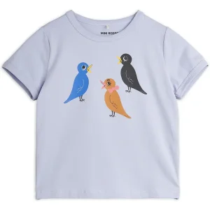 Birds Tee in Purple by Mini Rodini