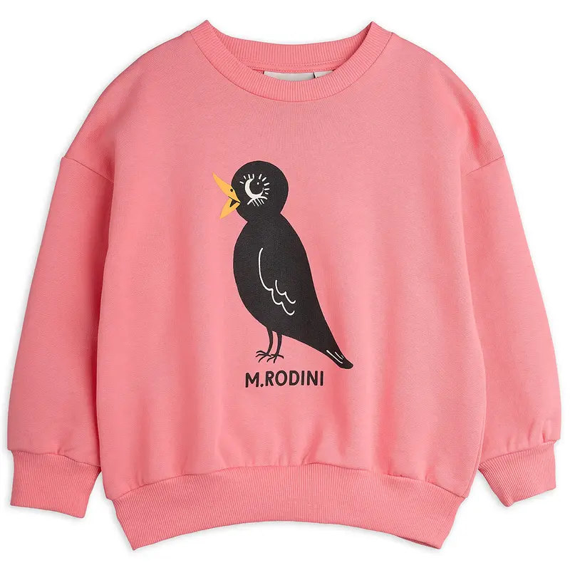 Blackbird Sweatshirt in Pink by Mini Rodini