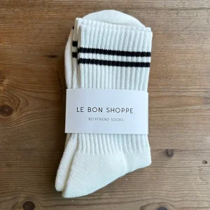 Boyfriend Adult Socks in Classic White by Le Bon Shoppe