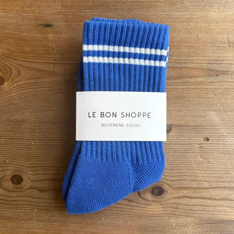 Boyfriend Adult Socks in Cobalt by Le Bon Shoppe