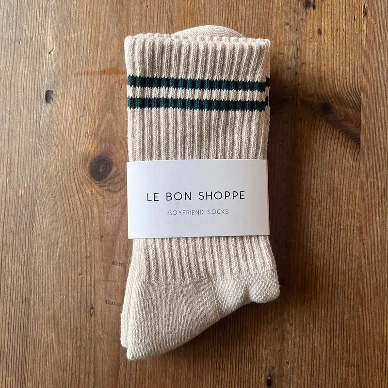 Boyfriend Adult Socks in Oatmeal by Le Bon Shoppe