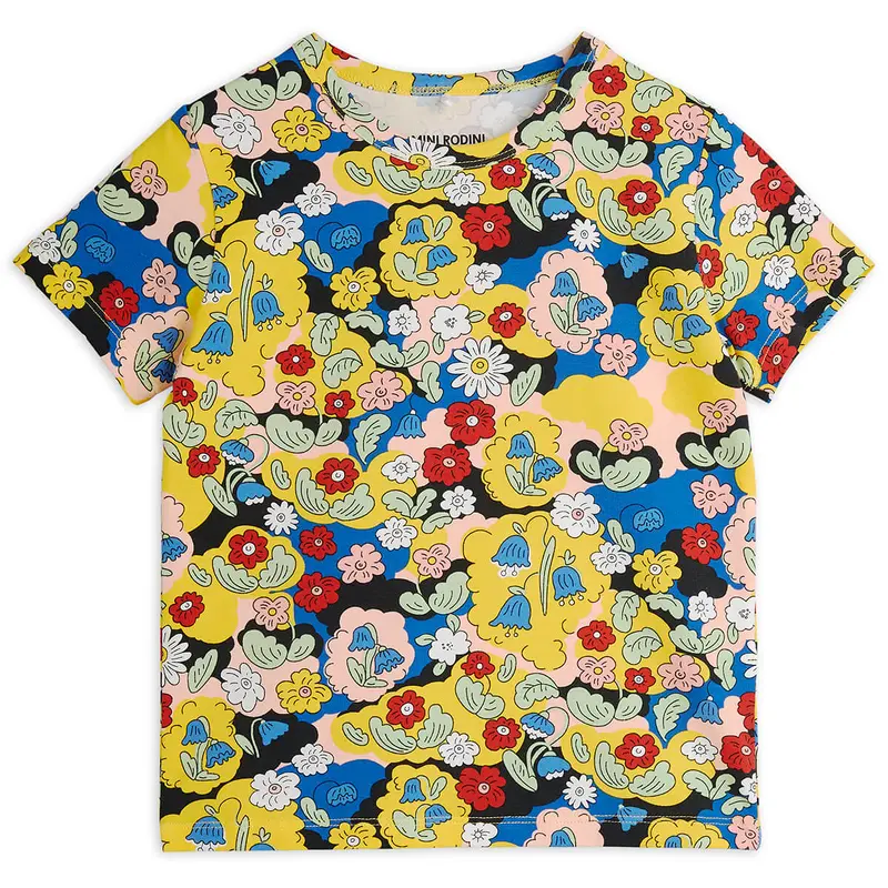 Flowers AOP Tee in Multi by Mini Rodini