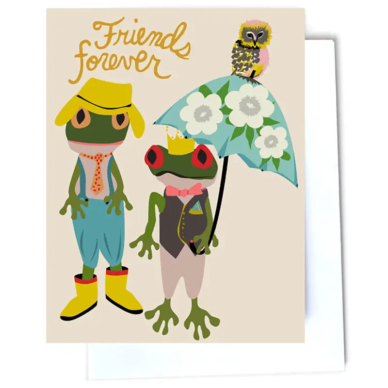 Frog Friends Greetings Card by Elizabeth Grubaugh