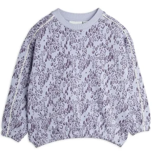 Mini Leopard Sweatshirt in Purple by Mini Rodini