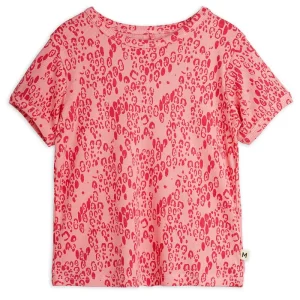 Mini Leopard Tee in Pink by Mini Rodini