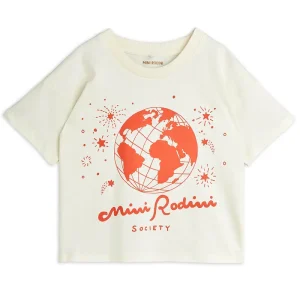 Mini Rodini Society Tee in Off White by Mini Rodini