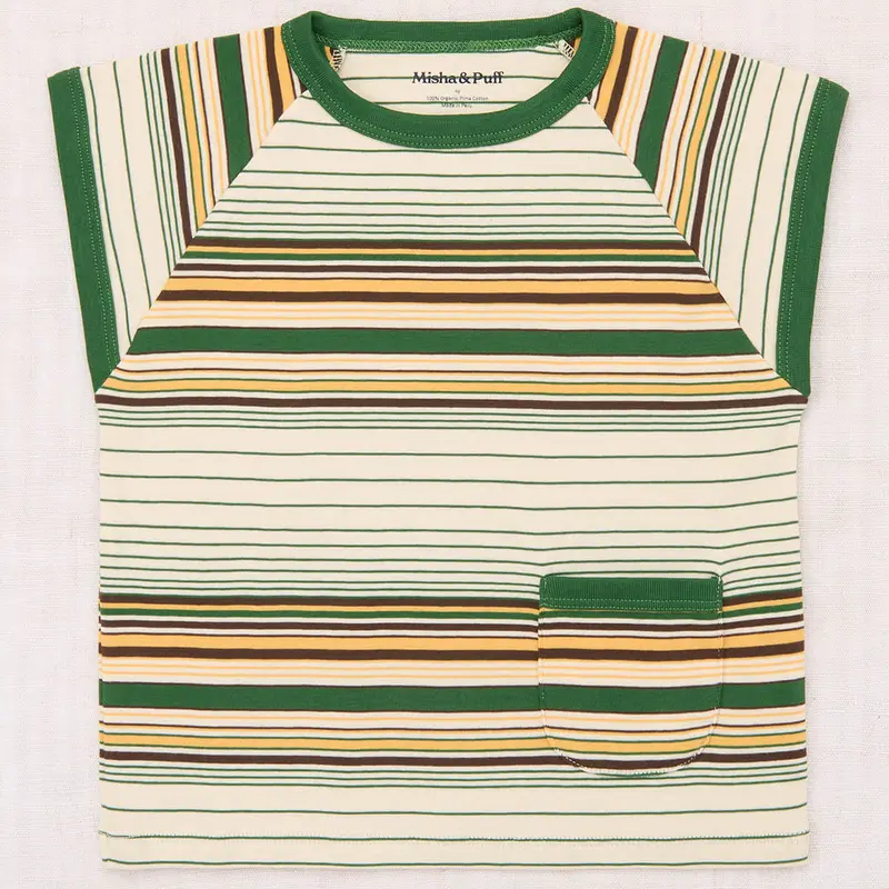 Muscle Tee in Lawn Patio Stripe by Misha & Puff