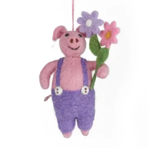 Percy The Piglet Hanging Decoration by Felt So Good