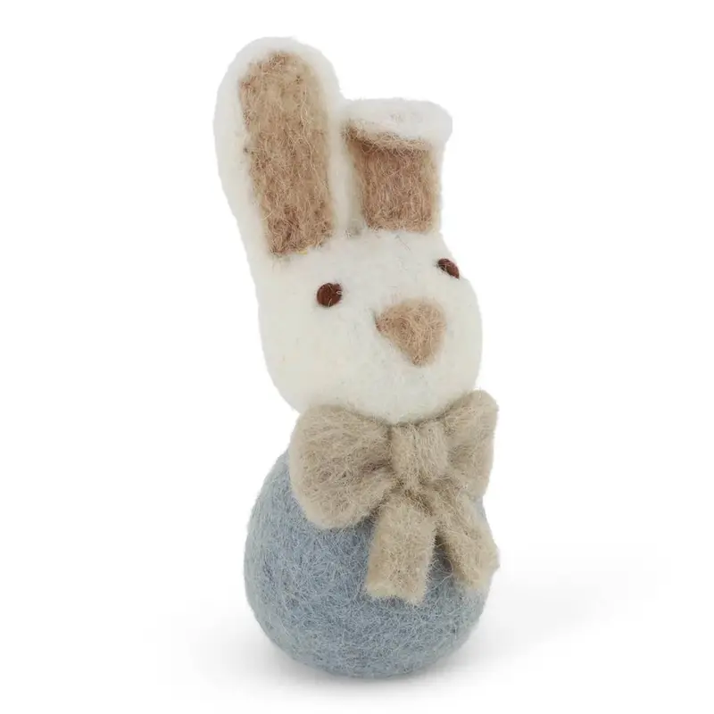 Small Bunny With Bow Hanging Decoration in Light Blue by Gry & Sif