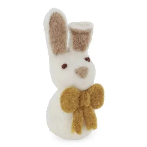 Small Bunny With Bow Hanging Decoration in White by Gry & Sif