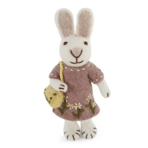 White Bunny With Lavender Dress And Purse Hanging Decoration by Gry & Sif