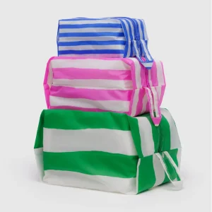 3D Zip Pouch Set in Painted Stripe by Baggu