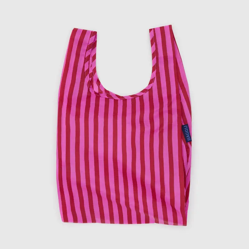 Baby Bag in Pink and Red Painted Stripe by Baggu