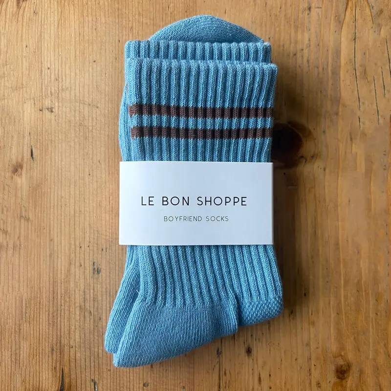 Boyfriend Adult Socks in Powder Blue by Le Bon Shoppe