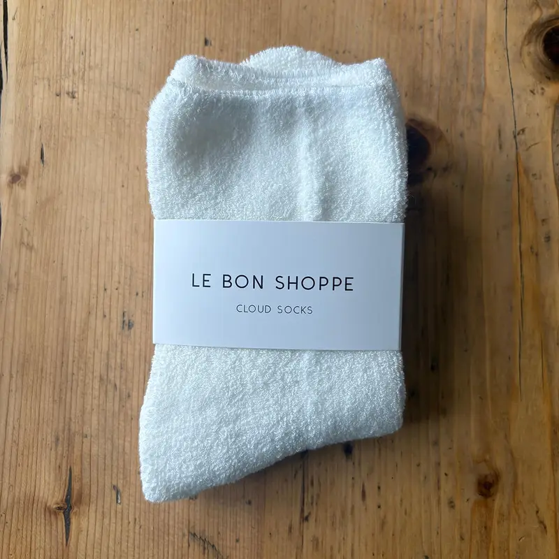Cloud Adult Socks in Classic White by Le Bon Shoppe