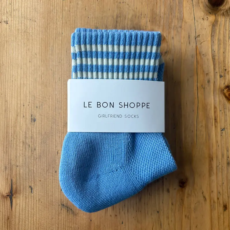 Girlfriend Adult Socks in Parisian Blue by Le Bon Shoppe
