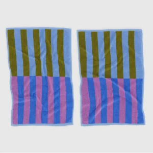 Hand Towel in Cabana Stripe Mix by Baggu (Set of 2)
