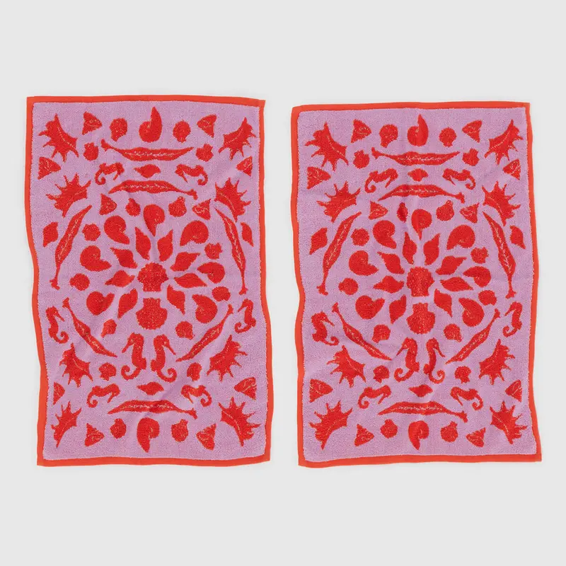 Hand Towel in Sea Shells by Baggu (Set of 2)