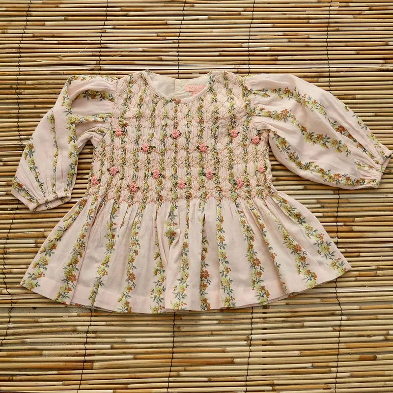 Handsmock Blouse in Farandole Flowers by Bonjour - Last One In Stock - 10 Years