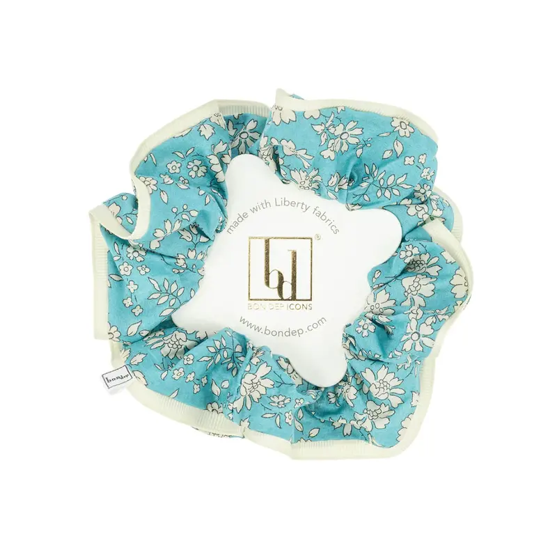 Liberty Hair Scrunchie in Capel Soft Teal by Bon Dep