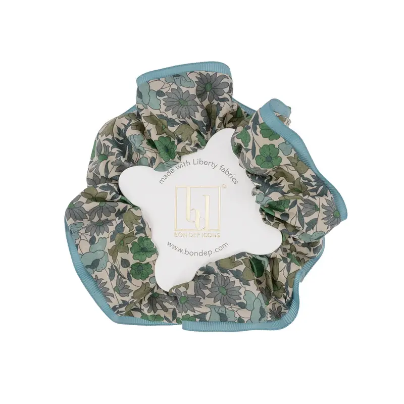 Liberty Hair Scrunchie in Poppy And Daisy Teal by Bon Dep