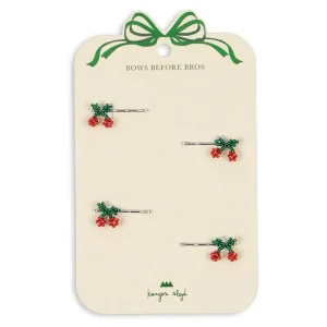 Mini Hair Pins (4 Pack) in Cherry by Konges Sljd
