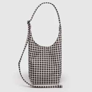 Small Nylon Sling in Black and White Gingham by Baggu