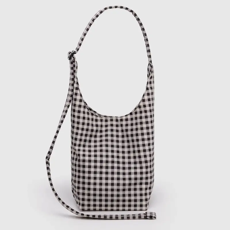 Small Nylon Sling in Black and White Gingham by Baggu