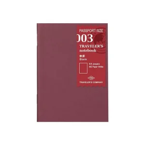 Traveler's Notebook Passport Size Blank Refill 003 by Traveler's Company