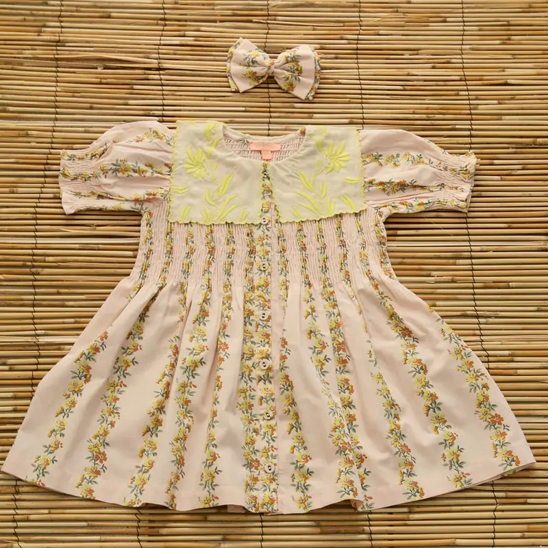 Tunique With Hair Clip in Farandole Flowers by Bonjour