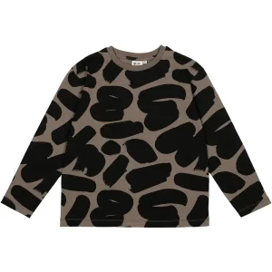 Brushstrokes Long Sleeve T-Shirt in Brown by Beau Loves - Last One In Stock - 2-3 Years
