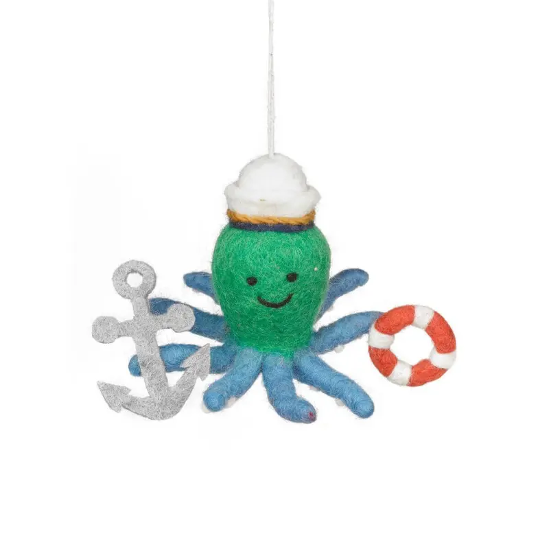 Captain Odin The Octopus Sealife Hanging Decoration by Felt So Good