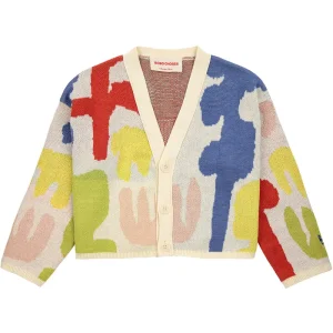 Carnival All Over Cropped Jacquard Cardigan by Bobo Choses - Last One In Stock - 4-5 Years