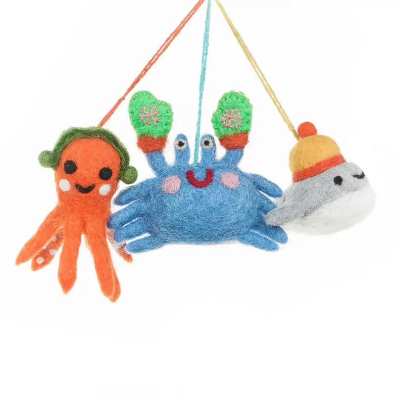 Christmas Sealife Hanging Decorations (Set of Three) by Felt So Good
