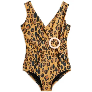 Leopard AOP Overlap Swimsuit by Mini Rodini - Last One In Stock - 92/98 (2-3 Years)