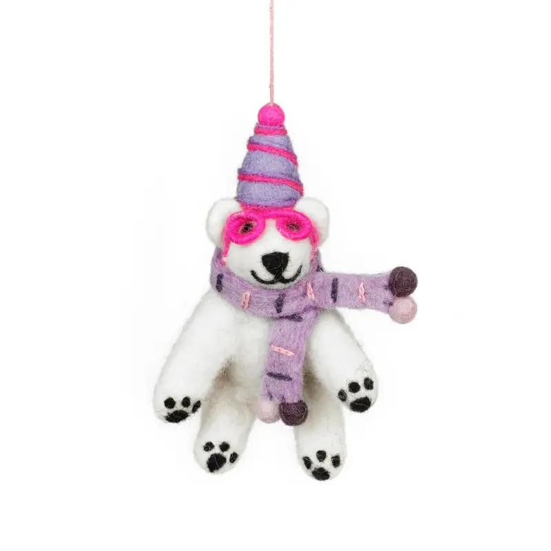 Luna The Polar Bear Arctic Hanging Decoration by Felt So Good