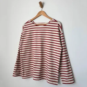 Marseille Boat Neck Top in Red Stripe by Le Bon Shoppe