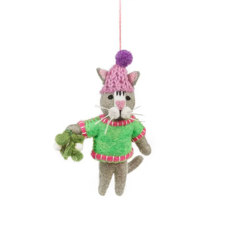 Mistletoe Meows Hanging Christmas Decoration by Felt So Good