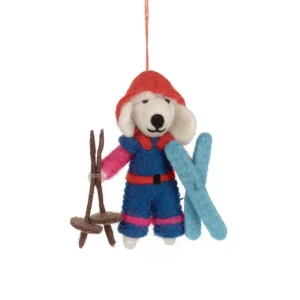 Porscha The Skiing Poodle Hanging Decoration by Felt So Good