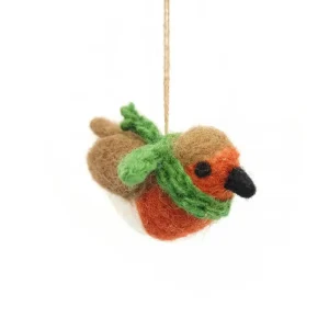 Robbie The Robin Hanging Christmas Decoration by Felt So Good