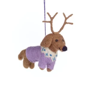 Rudy Dachshund Dog Hanging Decoration by Felt So Good