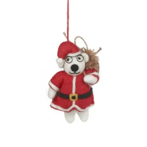 St Blubber Bear Christmas Hanging Decoration by Felt So Good