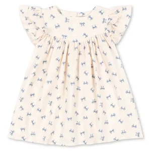 Coco Dress in Bow Bleu by Konges Sljd - Last One In Stock - 5-6 Years