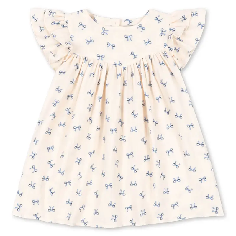 Coco Dress in Bow Bleu by Konges Sljd - Last One In Stock - 5-6 Years